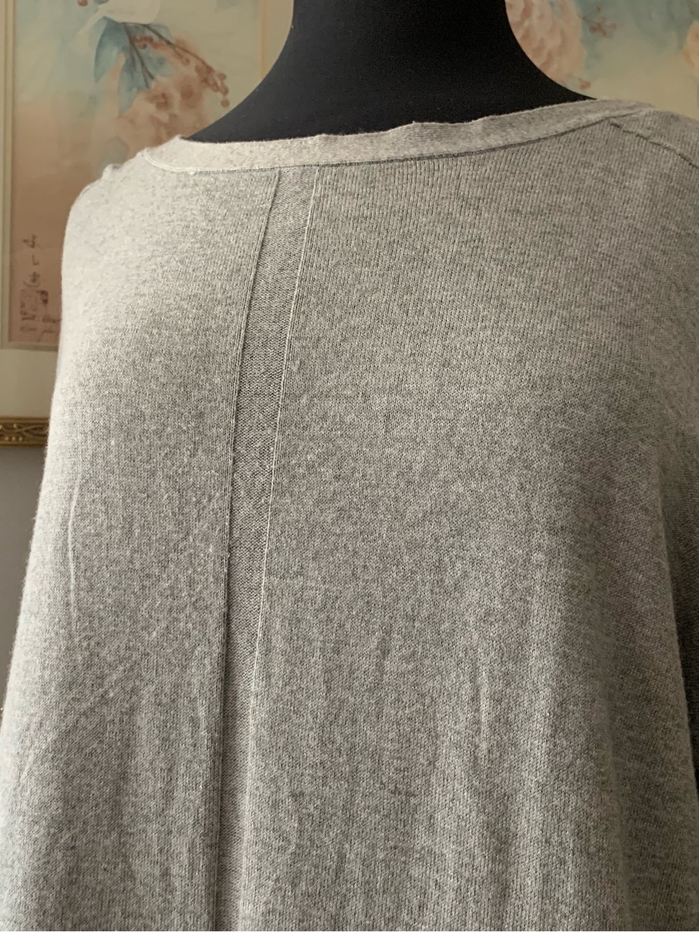 Cyrus Heather Gray Crewneck Relaxed Ribbed Bottom Sweater